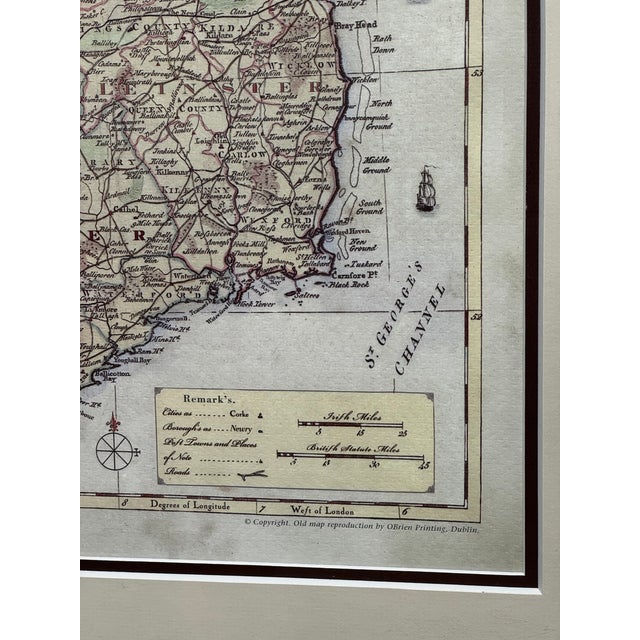Early 21st Century Framed 1779 Thomas Kitchin Map of Ireland Reproduction by O’Brien Printing, Dublin For Sale - Image 5 of 5