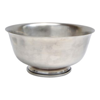 Mid 20th Century Art Deco Fisher Silversmiths Company Silver Plate Bowl Paul Revere For Sale