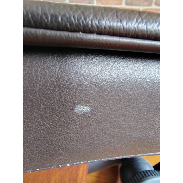 Brown 1990s Ekornes Stressless Norwegian Leather Recliner & Ottoman, Brown For Sale - Image 8 of 9