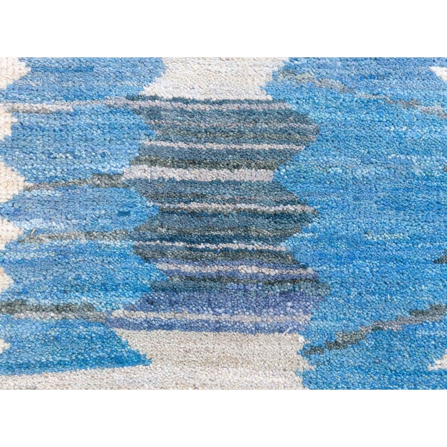 Blue Modern Swedish Pile Rug in Blue Tones by Doris Leslie Blau For Sale - Image 8 of 10