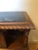 Wood Early 20th C. English Stone Marble Table Carved Tiger Oak For Sale - Image 7 of 9