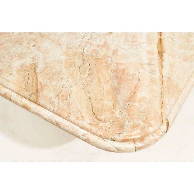 Tan Italian Marble Dining Table, 1970 For Sale - Image 8 of 12