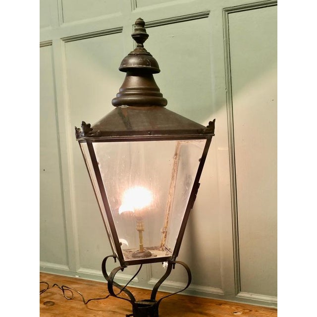 Large Copper Lantern, Victorian Street Light, Gate Post Light This is a Large Copper street light Lantern, it has glazed...