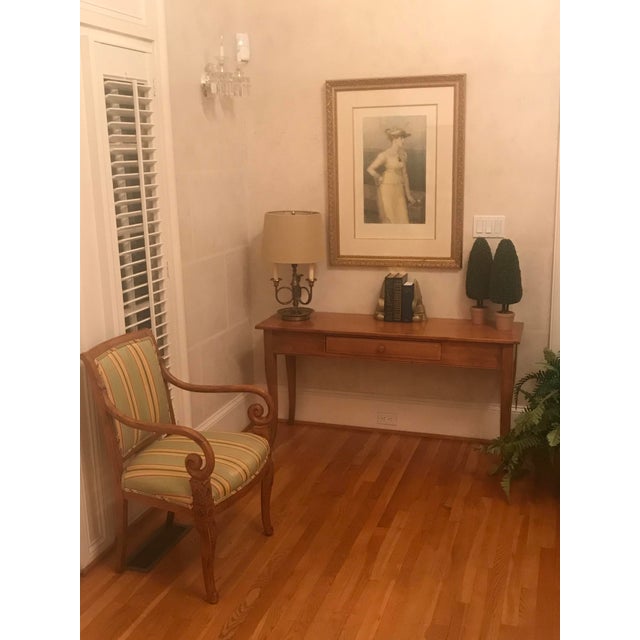 Traditional Ethan Allen Solid Maple Console Table With Drawer Chairish