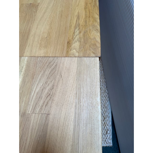 Tan Crate & Barrel Lakin Extension Dining Table, White Oak For Sale - Image 8 of 12