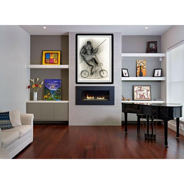 Igor Galanin Authentic & Large Original Charcoal Drawing, Professionally Custom Framed and listed with the Submit Best...