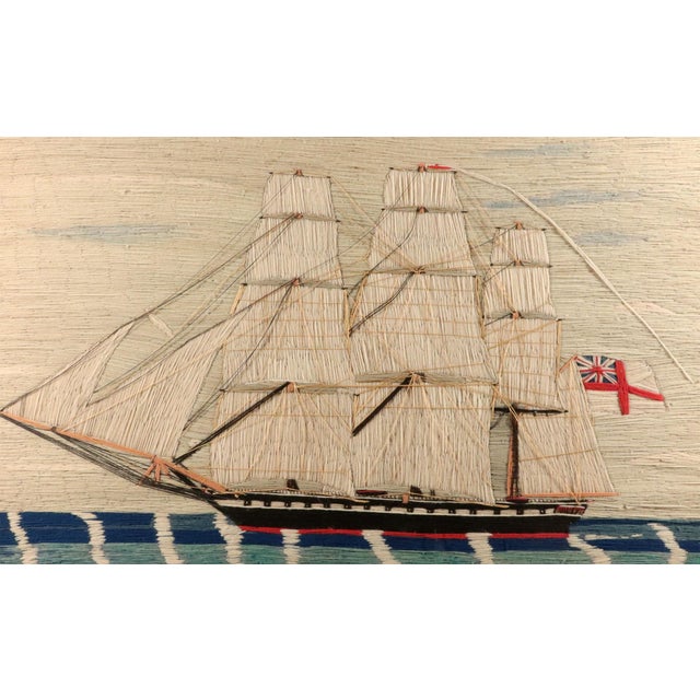 Sails of the Empire: A Full-Rigged Royal Navy Woolie Circa 1875 The vessel depicted in this sailor's woolwork is a full-...