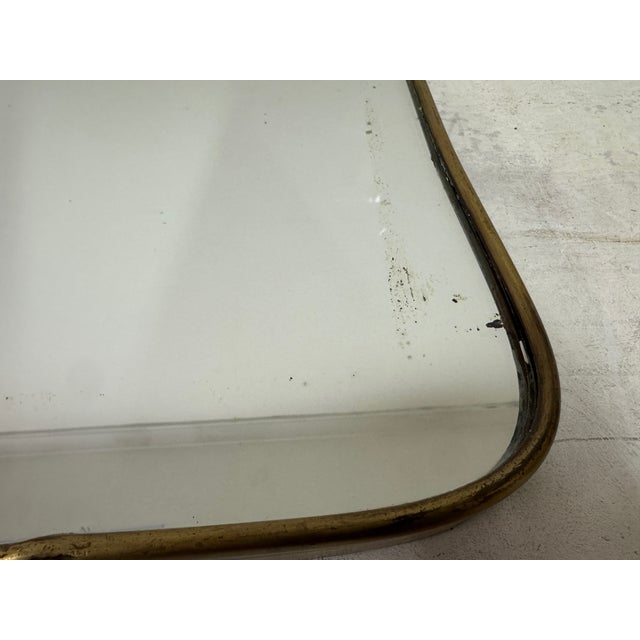Mid-Century Modern Vintage Italian Brass Wall Mirror, 1950s For Sale - Image 3 of 12
