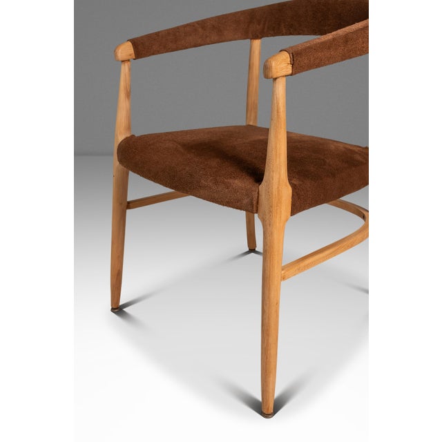 Mid-Century Modern Bentwood Lounge Chair / Armchair in Suede & Maple in the Manner of Lawrence Peabody / Thonet, Usa, C. 1950s For Sale - Image 13 of 18