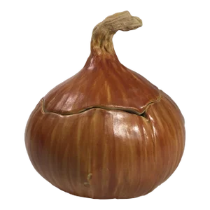 1998 Patricia Garrett Pottery Large Yellow Onion - With Lid