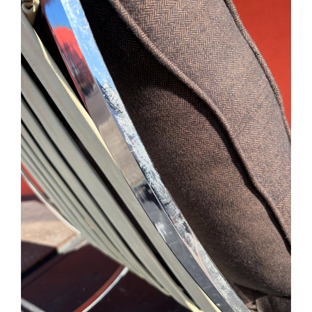 Reupholstered Mid Century Barcelona Style Chair Pair For Sale - Image 16 of 16