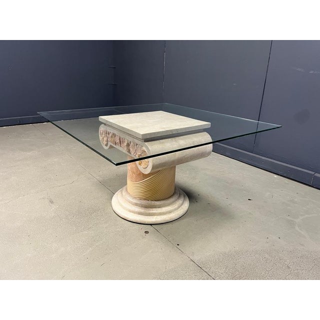 Tesselated Column Coffee Table with Glass by Maitland Smith, 1970s For Sale - Image 6 of 12