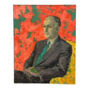Vintage Impressionist Oil Portrait of a Gentleman, 28.5" X 22"