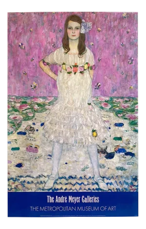 Gustav Klimt Vintage 1987 Lithograph Print Metropolitan Museum of Art Large Poster " Portrait of Mada Primavesi " 1912