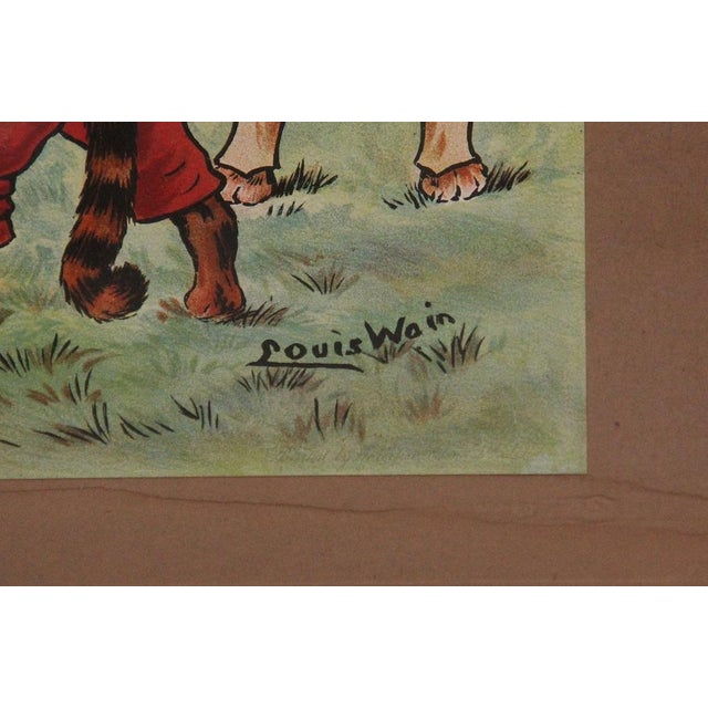 Louis Wain, Cats, Early 1900s, Prints, Framed, Set of 4 For Sale - Image 17 of 18
