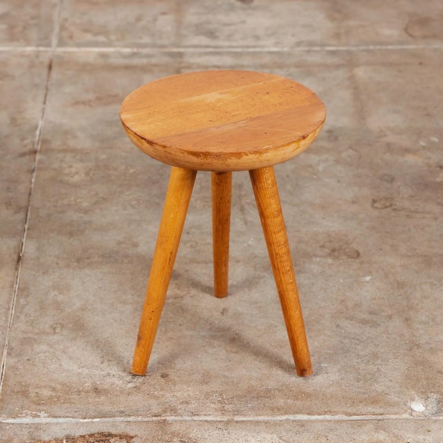 Wood Oak Tripod Milking Stool For Sale - Image 7 of 11