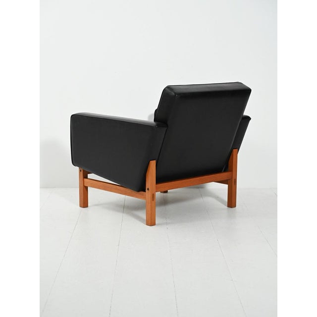 Swedish Armchair in Black Faux Leather from AB Futura, 1960s For Sale - Image 3 of 11