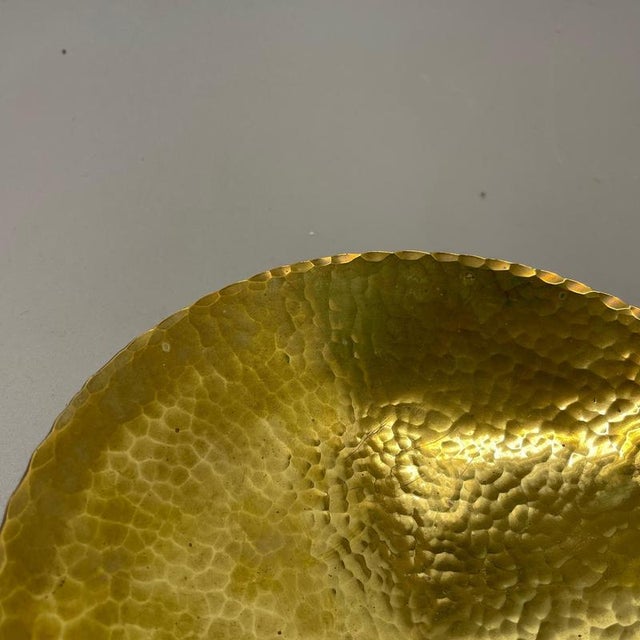 Vintage Brass Handmade Shell Plate, Germany, 1950s For Sale - Image 4 of 17