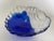 Cobalt blue and transparent textured art glass seashell form bowl sculpture Made in Italy, c. 1980's.