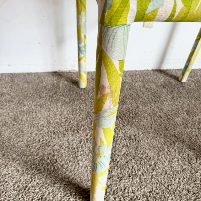 Boho Regency Yellow Blue and Green Dining/Card Table Set - 5 Pieces For Sale - Image 10 of 12