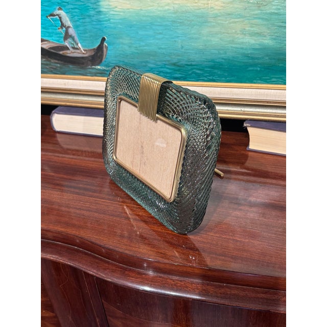 Italian Murano Fontana Green Picture Frame For Sale In Dallas - Image 6 of 6