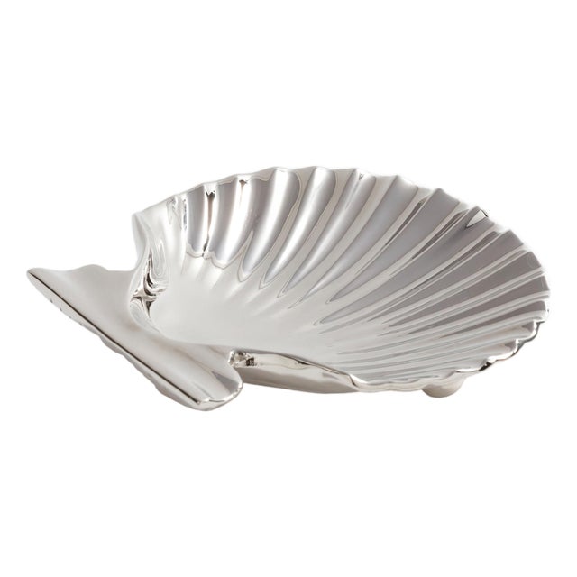 Sanibel Shell Tray- Polished Nickel For Sale