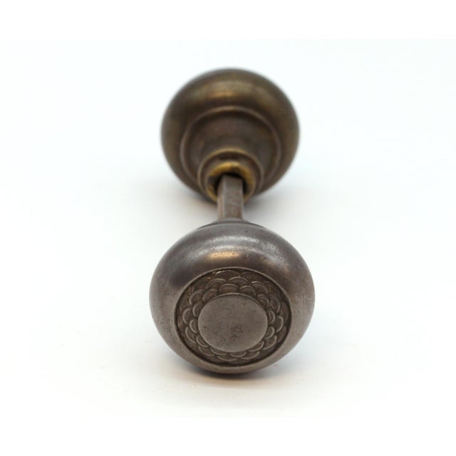 Pair of Art Deco Steel Radial Eastwood Passage Door Knobs For Sale - Image 4 of 4