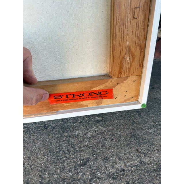 Abstract Abstract Oil on Canvas by Sanders – Retailed Through Harris Strong – Signed, Framed For Sale - Image 3 of 12