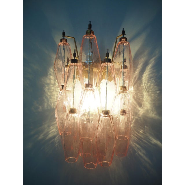 Vintage Italian Poliedri Pink Glass Wall Sconces, 1990, Set of 2 For Sale - Image 12 of 13