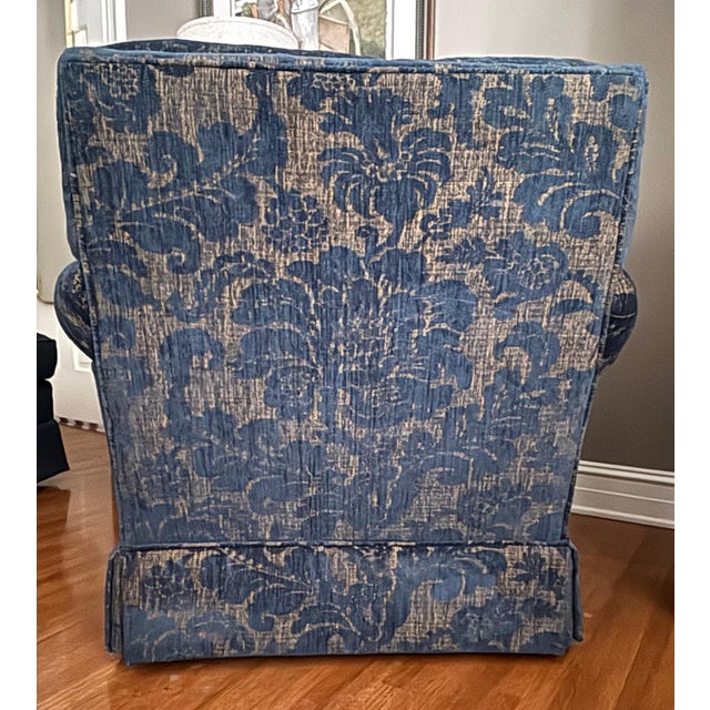Traditional Walter Smithe Upholstered Chair and Ottoman For Sale - Image 3 of 6