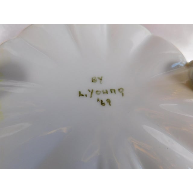 1960s Hand Painted and Signed Vanity Tray and Footed Vanity Jar - 2 Piece Set For Sale - Image 12 of 12