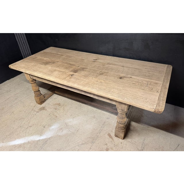 Large Deep Oak Farmhouse Dining Table, 1920 For Sale - Image 3 of 15