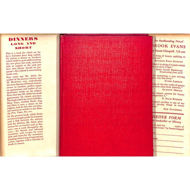 "Dinners Long and Short" Book 1928 Adair, A.H. For Sale - Image 4 of 8