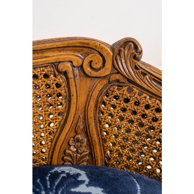 French Louis XV Style Double Cane Back Boudoir Bench For Sale - Image 14 of 18