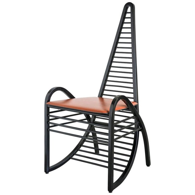 Black High Bach Chair by Antonio Sibau, 1980s For Sale - Image 8 of 8
