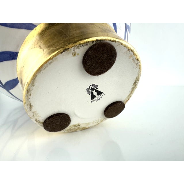 Vintage Abigails Artisanal Italian Hand-Painted Ceramic Bowl With Gold Leaf Detailing For Sale - Image 11 of 11