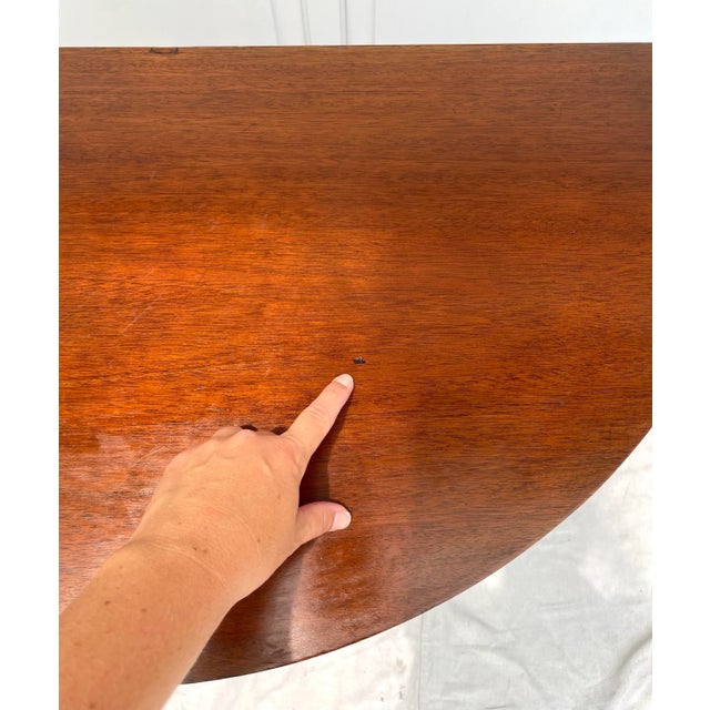 Traditional Federal Inlay Mahogany Gateleg Demi-Lune Round Table For Sale - Image 11 of 12
