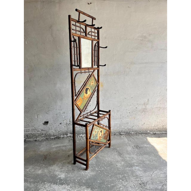 Wardrobe with japanese bamboo and rattan coat hangers. Attributed to Perret Vibert, also known as the house of bamboo,...