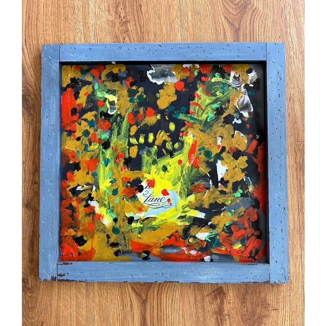 2000 - 2009 Signed Original Framed Mixed Media Abstract Painting "Lane" For Sale - Image 5 of 5