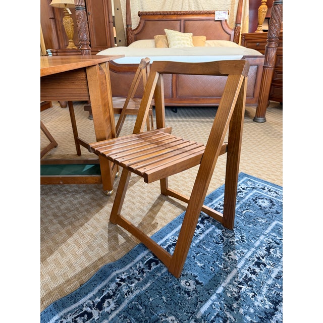Mid 20th Century 1960s Romanian Mid-Century Modern Hideaway Drop Leaf Dining Set With 4 Chairs - 5 PCS For Sale - Image 5 of 8