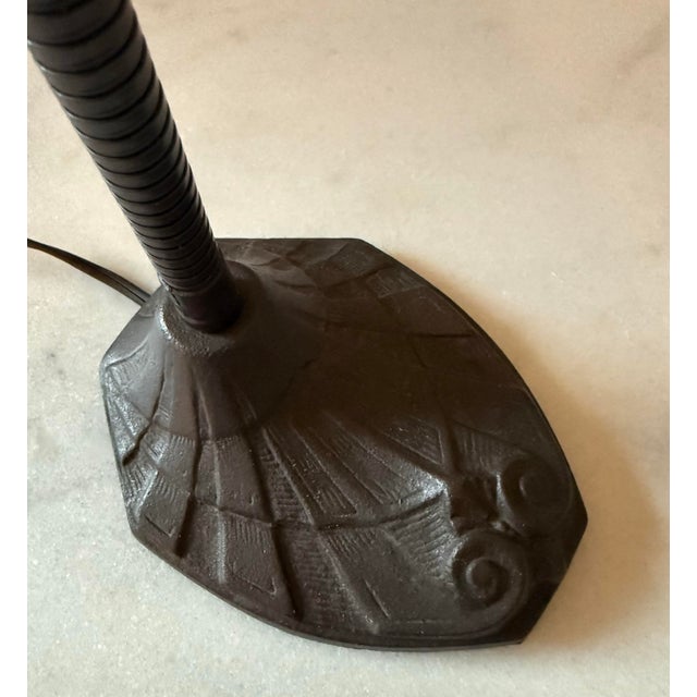 Metal Antique Faries Fosteria Cast Iron Gooseneck Desk Lamp For Sale - Image 7 of 10
