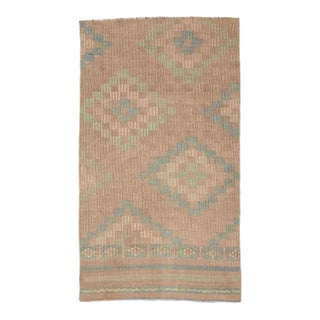 Faded Vintage Embroidered Kilim Rug - 2`3″ X 3`11″ Ft. For Sale