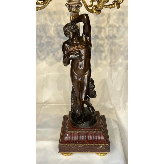 Gilt and Patinated Bronze Candelabra from Barbedienne - A Pair For Sale - Image 12 of 12