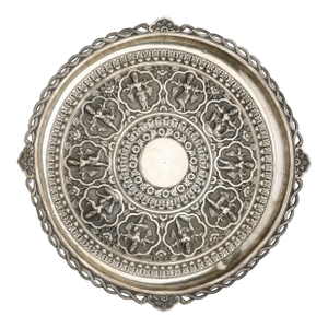 Late 19th Century Silver Salver Tray Probably Madras South India
