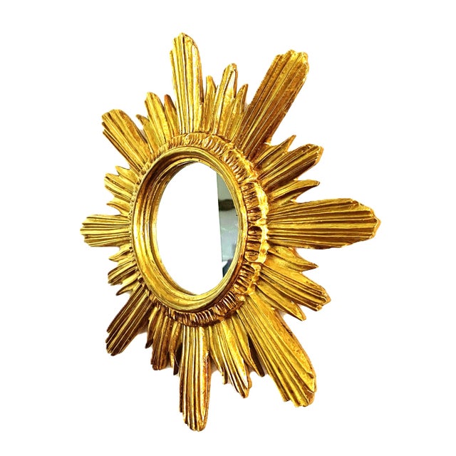 Gold Wenz Giltwood Sunburst Mirror, Germany, 1960s For Sale - Image 8 of 13