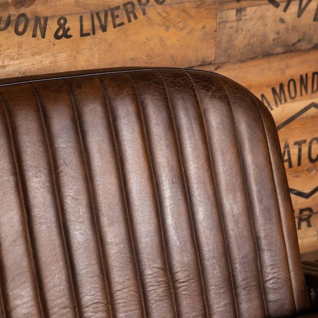 Brown Art Deco Leather Tub Chairs & Sofa, 1920s, Set of 3 For Sale - Image 8 of 13