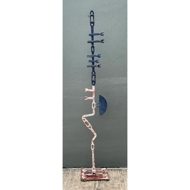 Vintage Industrial Welded Wrench Metal Sculpture For Sale - Image 9 of 12