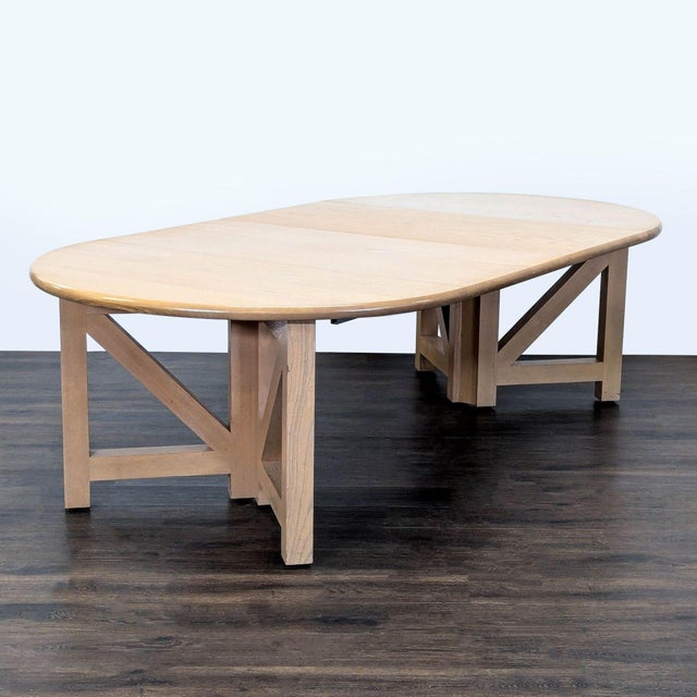 1980s Vintage Ash Expandable Dining Table For Sale - Image 5 of 7