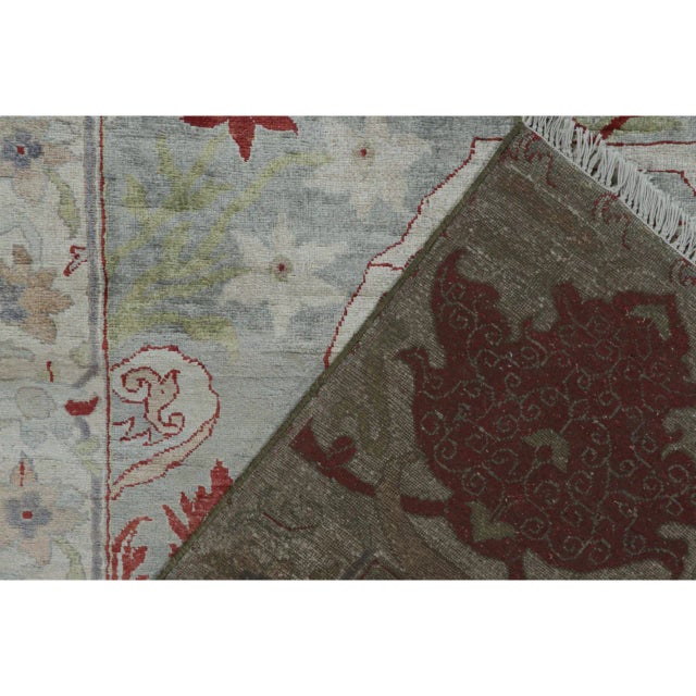 Textile Rug & Kilim’s Classic Style Rug With Red, Blue and Gray Floral Patterns For Sale - Image 7 of 7