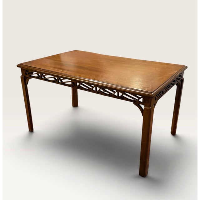 Hollywood Regency Mid Century Chinese Chippendale Fretwork Cocktail Table For Sale - Image 3 of 18